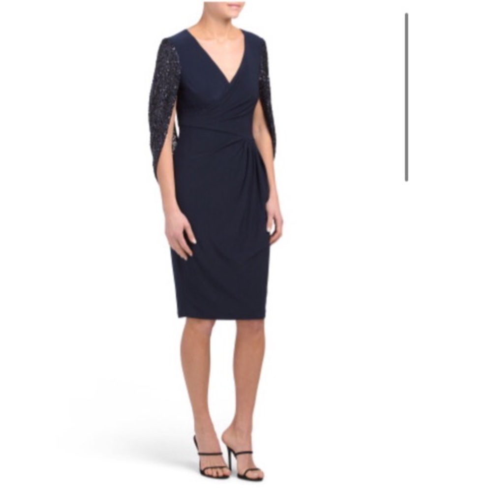 Adrianna Papell draped jersey cocktail dress RARE - Picture 6 of 11